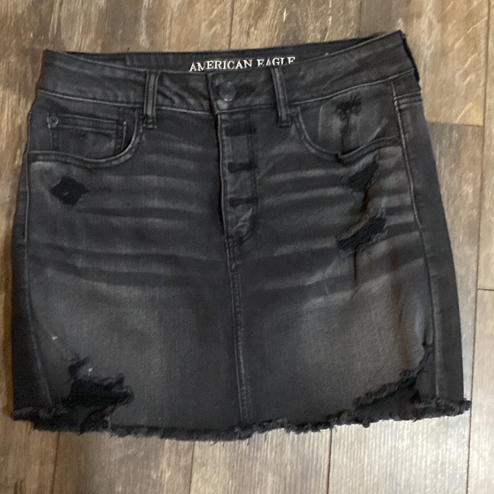 American eagle black jean skirt